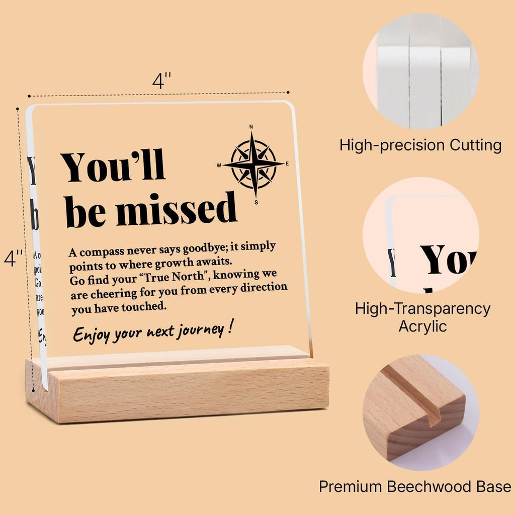 You Will Be Missed Compass Plaque